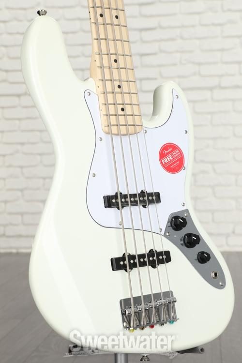 Squier Affinity Series Jazz Bass V - Olympic White with Maple Fingerboard