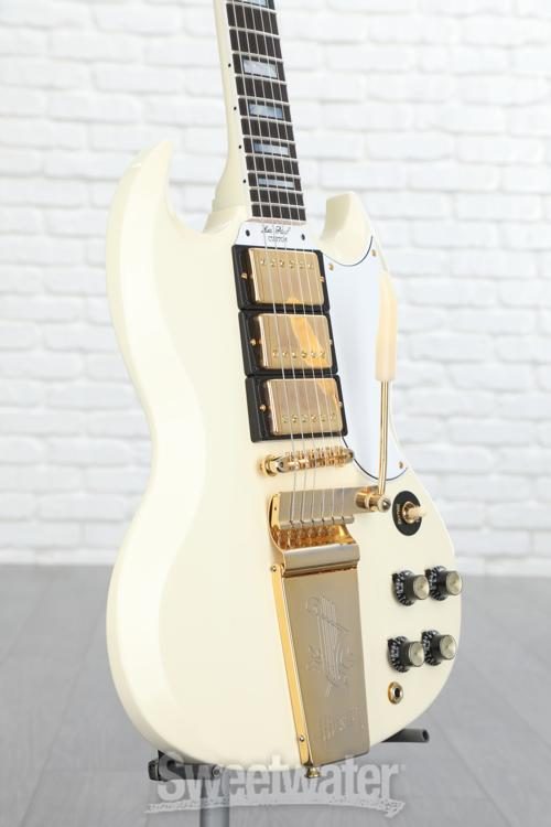 Gibson Custom 1963 Les Paul SG Custom Reissue w/ Maestro Vibrola VOS -  Classic White 3-Pickup