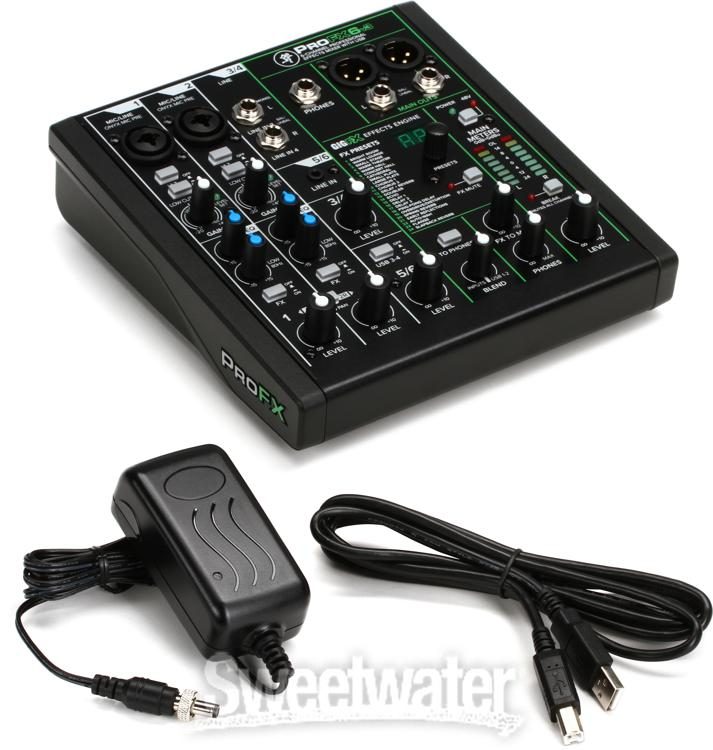 and　6-channel　with　Mackie　Mixer　Effects　ProFX6v3　USB　Sweetwater