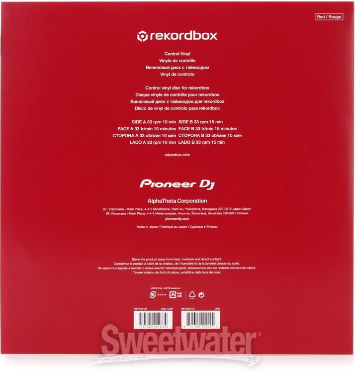 Pioneer DJ RB-VD2 12-inch Rekordbox Control Vinyl Pair - Clear Red 