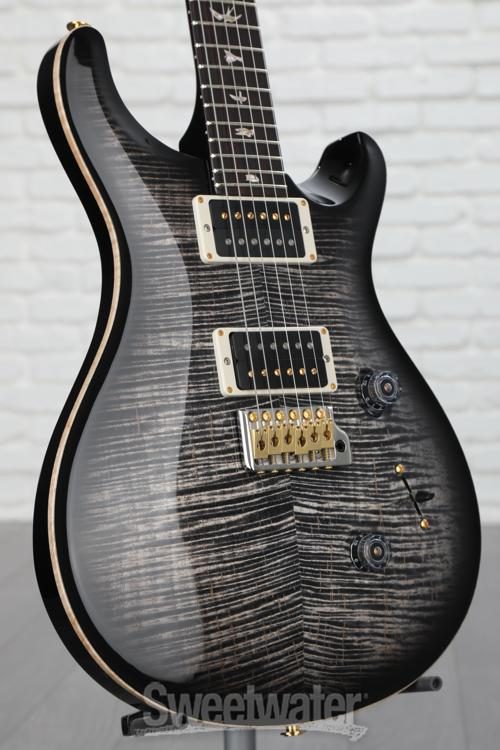 PRS Custom 24 Electric Guitar with Pattern Thin Neck - Charcoal Burst 10-Top