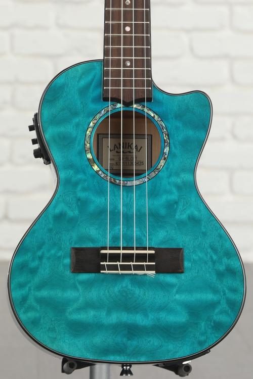 Lanikai QM-BLCET Tenor Ukulele with Cutaway & Electronics - Blue Stain