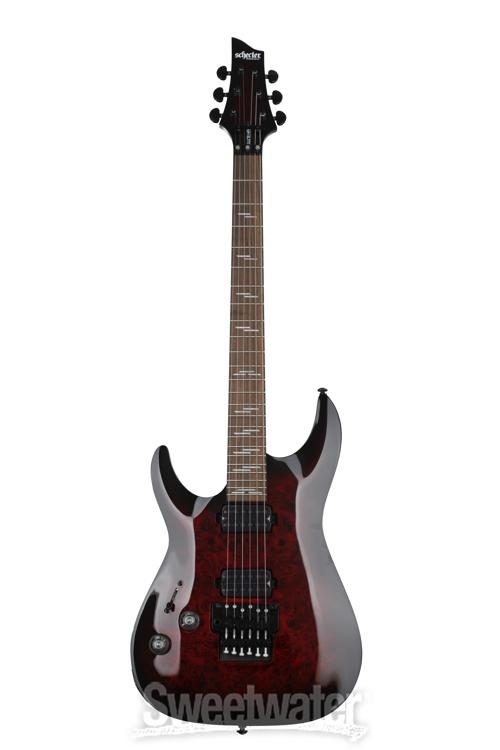 Schecter Omen Elite-6 FR Left-handed Electric Guitar - Black Cherry Burst