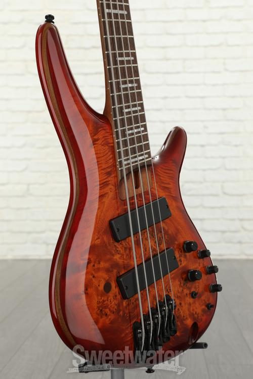 Ibanez Bass Workshop SRMS805 Multi-Scale Bass Guitar - Brown Topaz Burst