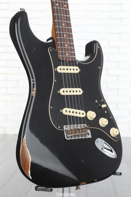 Fender Custom Shop Black Roasted Dual-Mag Strat Relic - Aged Black