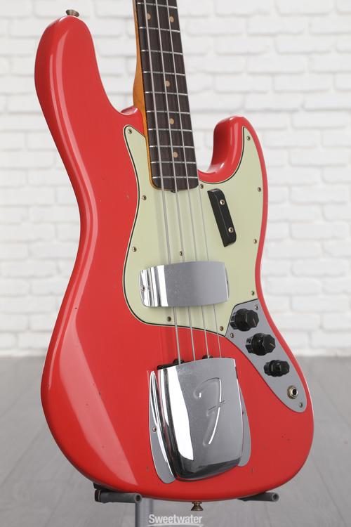 63 Jazz Bass Journeyman Relic - Aged Fiesta Red - Sweetwater
