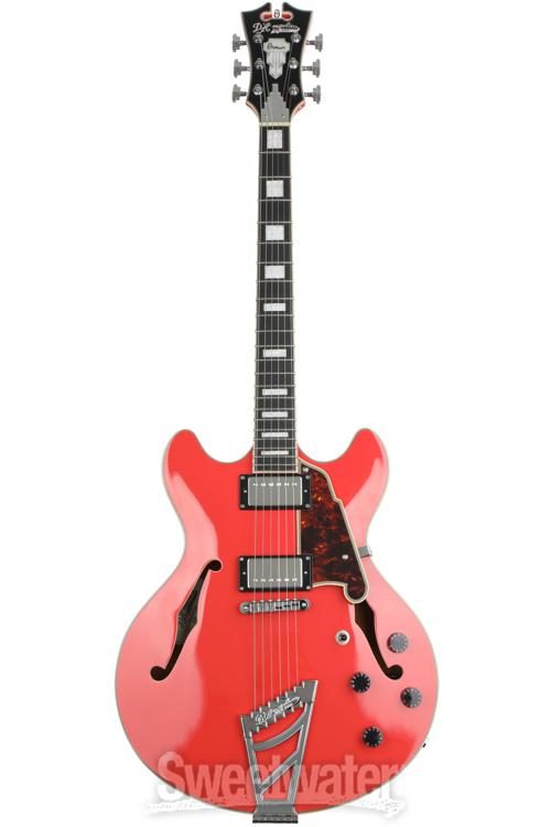 美品 D'Angelico Premier DC Fiesta Red D'Angelico Premier DC - Fiesta Red with Stairstep Trapeze