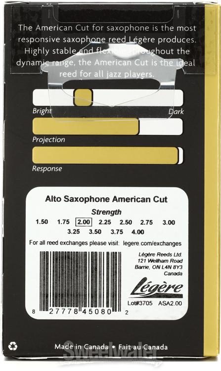 Legere LGASA-2 - American Cut Alto Saxophone Reed - 2.0