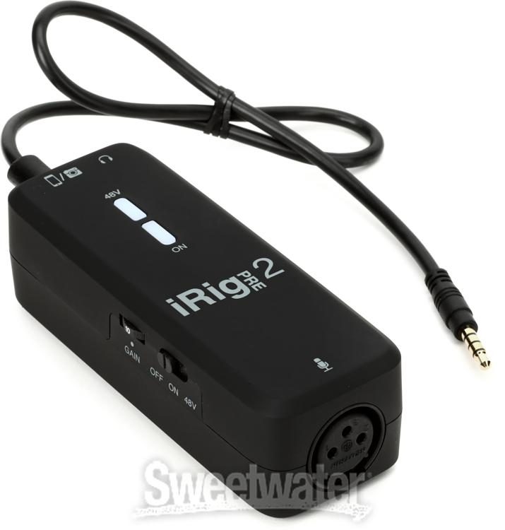 IK Multimedia iRig Pre 2 - XLR Microphone Interface for Smartphones,  Tablets and Video Cameras