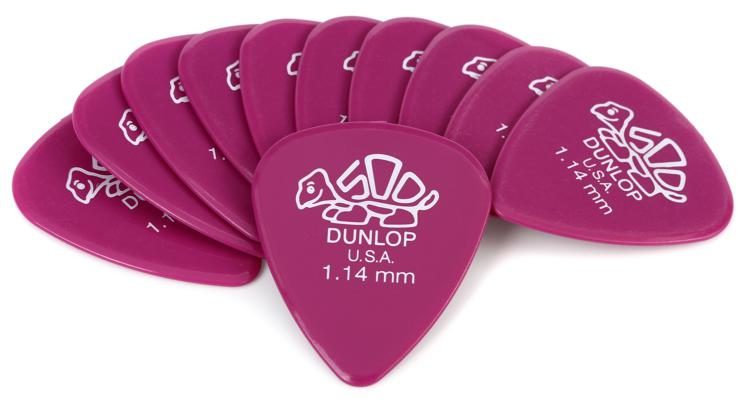 Dunlop 41P114 Delrin 500 Guitar Picks 1.14mm Magenta (12-pack)  Sweetwater