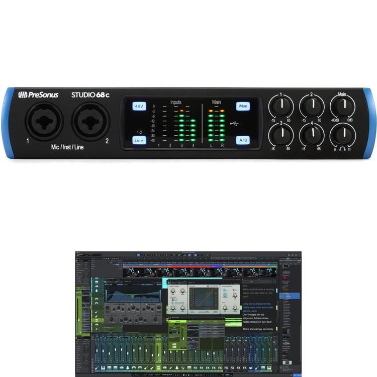 PreSonus Studio 68c USB-C Audio Interface and Studio One 6 Professional  Upgrade Bundle