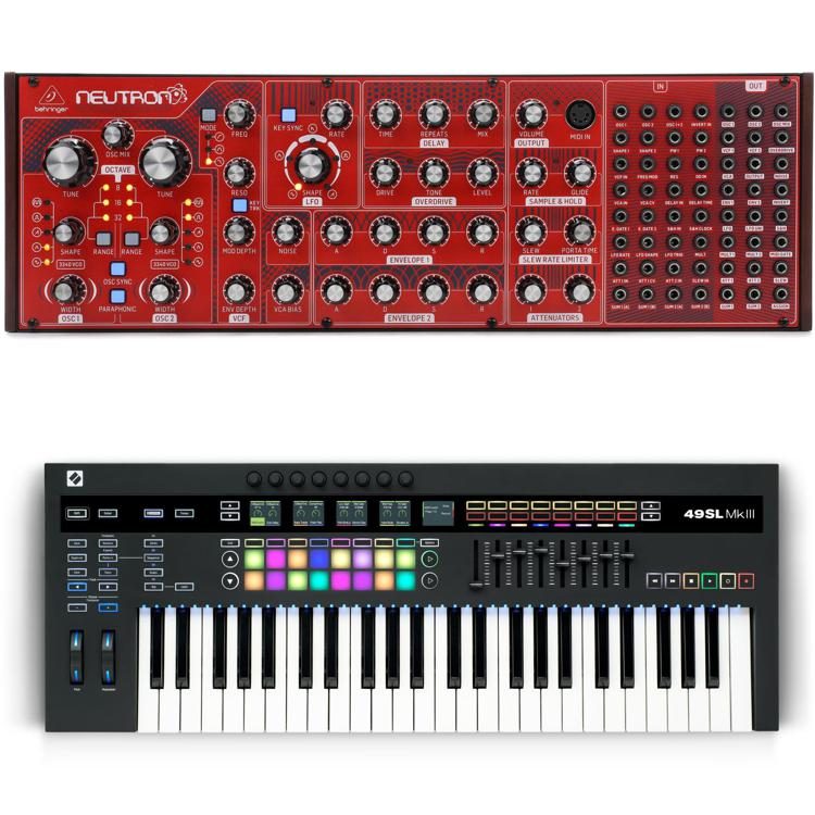 Behringer Neutron Semi-Modular Analog Synth and 49-key Keyboard Controller  with Sequencer Bundle