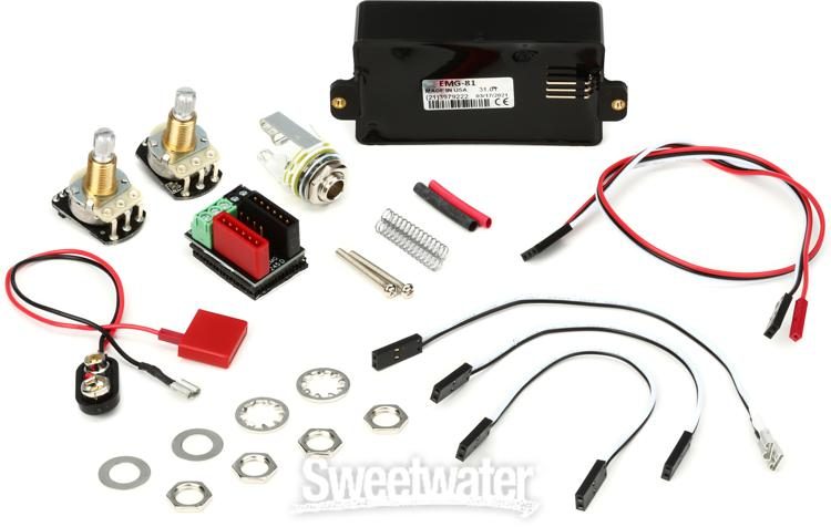 EMG 60A BLACK CHROME ALNICO MAGNETS HUMBUCKER PICKUP SHORT SHAFT POTS /& WIRING