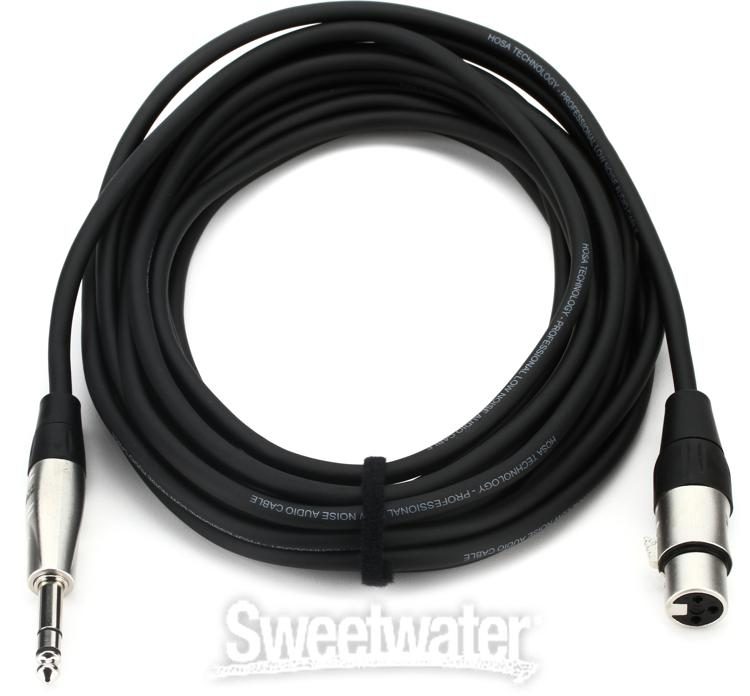 Hosa HXS-020 Pro Balanced REAN XLR3F to 1//4 in TRS Cable 20 ft