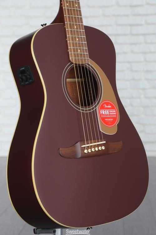 Fender Malibu Player Acoustic-Electric Guitar - Burgundy Satin