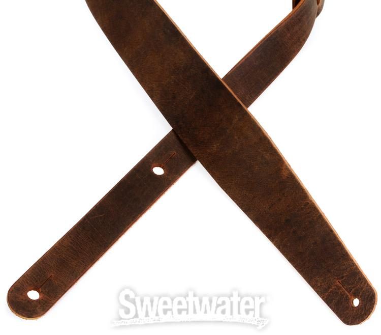 LM Products Crazyhorse Leather Guitar Strap - Brown | Sweetwater