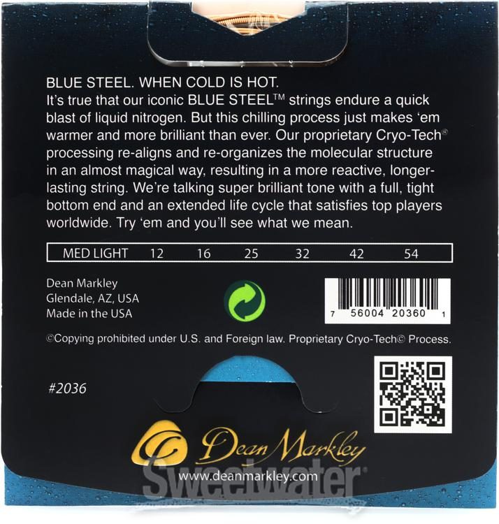 Dean Markley 2036-3pk ML blue steel 3er Pack corde chitarra western 012-054NUOVI 