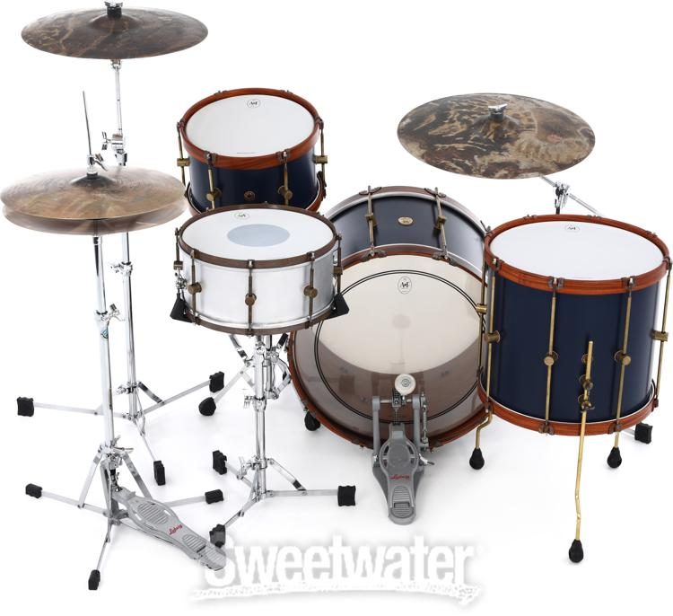 A F Drum Company Maple Club 3 Piece Shell Pack Chandler Blue With Wood Hoops Sweetwater