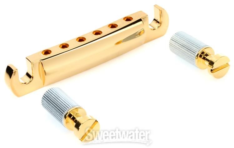 Gibson Accessories Stop Bar Tailpiece w/Studs & Inserts - Gold