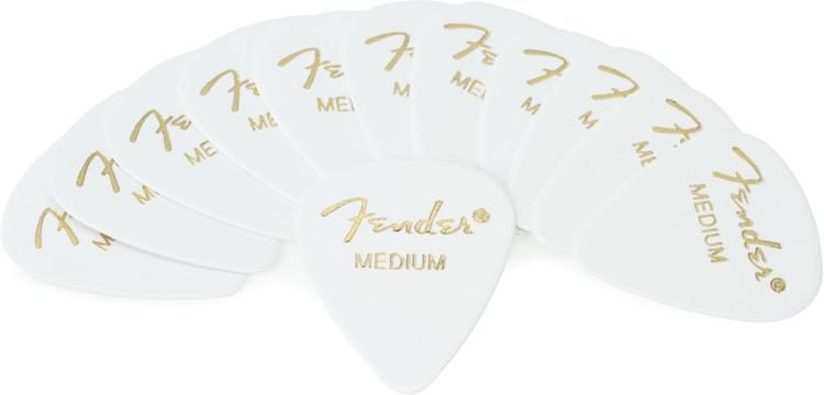 Fender 351 Shape Classic Celluloid Picks - Medium White 12-pack | Sweetwater