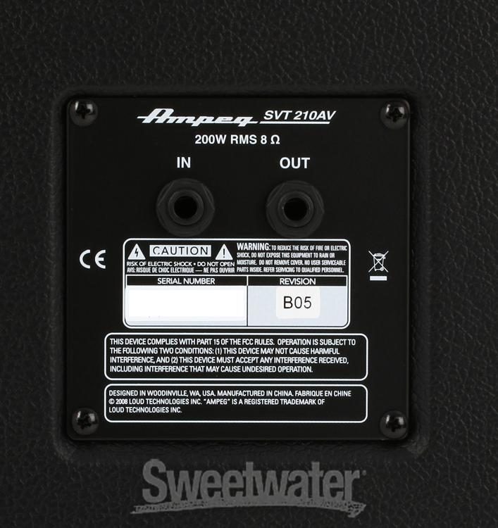 Ampeg Svt 210av 2x10 200 Watt Classic Bass Cabinet Sweetwater