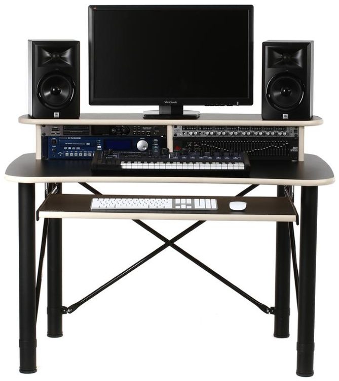 Rab Audio Prorak 48 Music Production Desk Black With Almond Trim