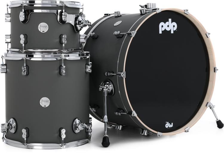 PDP Concept Maple Rock 3-piece Shell Pack - Satin Pewter | Sweetwater