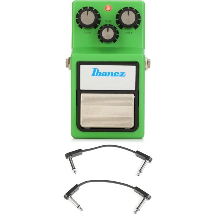 Ibanez TS9 Tube Screamer Overdrive Pedal with 3 Patch Cables