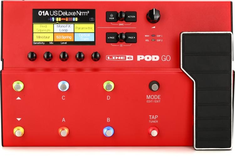 Line 6 POD Go Guitar Multi-effects Floor Processor - Limited Edition Red