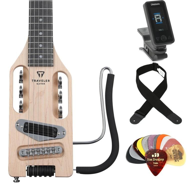 Traveler Guitar UltraLight Electric Essentials Bundle Natural Maple
