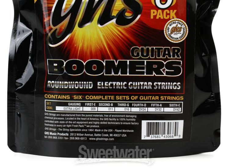 GHS GBXL-5 Guitar Boomers Electric Guitar Strings - .009-.042 