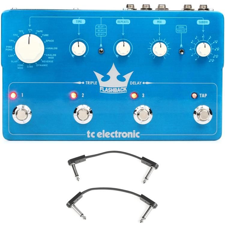 TC Electronic Flashback Triple Delay Pedal with 3 Patch Cables