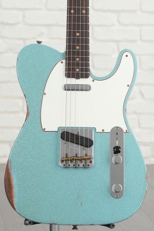 Fender Custom Shop Limited-edition '61 Telecaster Relic Electric Guitar -  Aged Blue Sparkle
