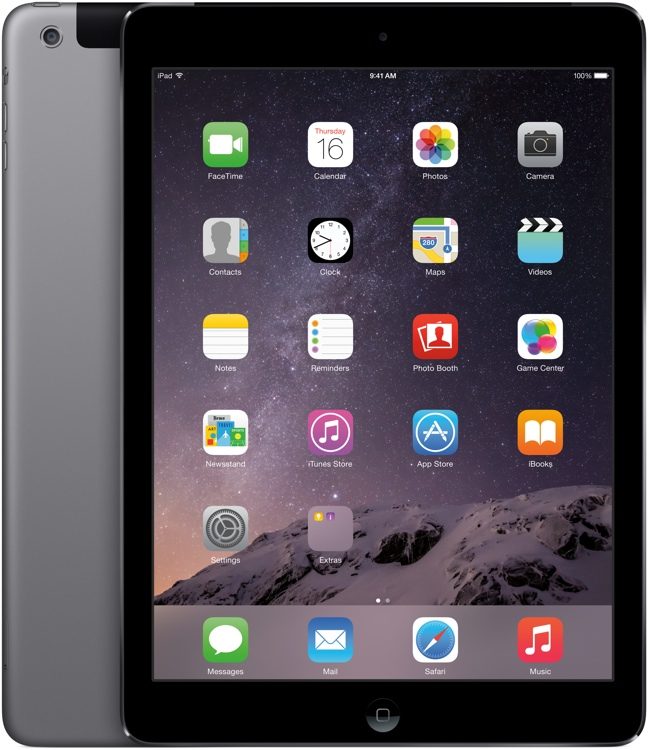 Apple - Apple7639 iPad Air2 128GB Wi-Fi+Cellu Apple iPad Air 2 Wi-Fi + Cellular 128GB - Space Gray