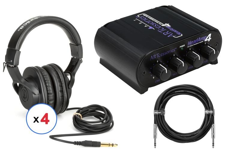 ART HeadAmp 4 4channel Headphone Amplifier Headphone Bundle Sweetwater