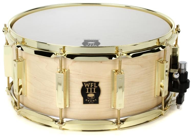 WFLIII 1728N Series Limited Edition Maple Snare Drum - 6.5 x 14 inch -  Gloss Natural with Gold Hardware