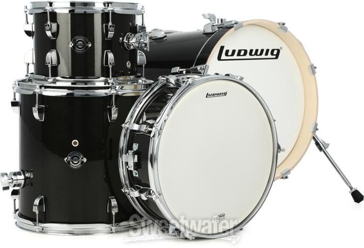 Ludwig Breakbeats 2022 By Questlove 4-piece Shell Pack with Snare Drum -  Black Sparkle