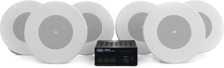 Atlas Sound Complete Business Music 70v Ceiling Speaker Kit With