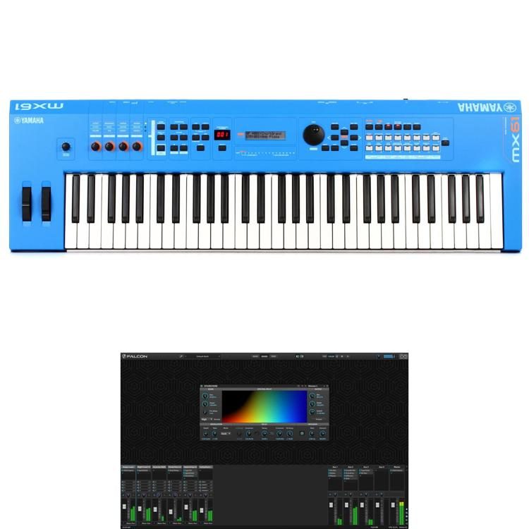 Yamaha MX61 Music Synthesizer V2 and UVI Falcon 2.8 Plug-in Bundle - Blue