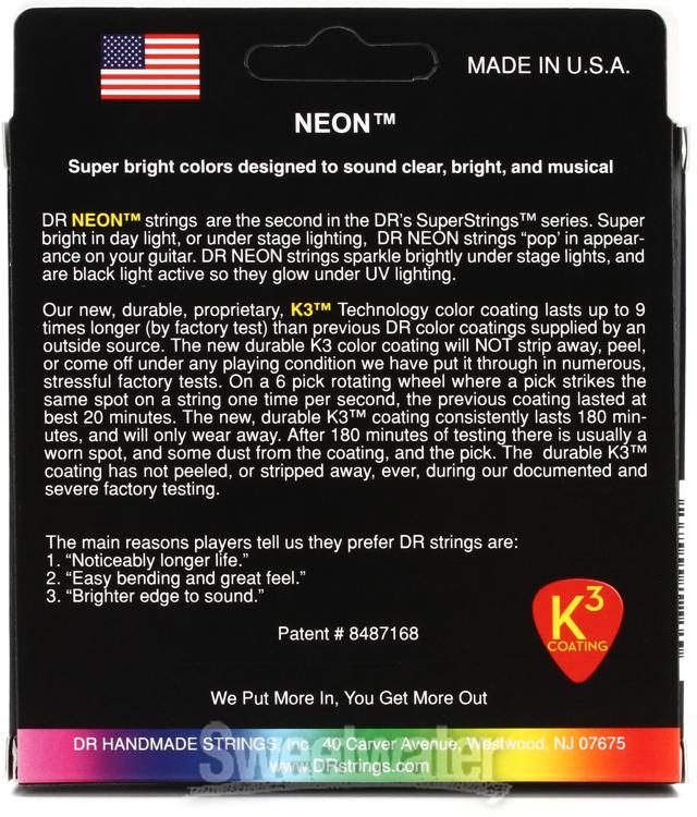 DR Strings NMCA-10 Hi-Def Neon Multi-Color K3 Coated Acoustic 