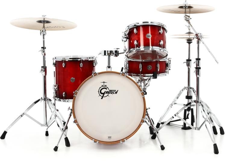 Gretsch Drums Catalina Club CT1-J404 4-piece Shell Pack with Snare Drum -  Gloss Crimson Burst | Sweetwater