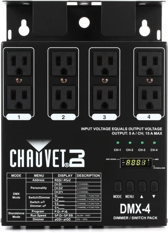 Chauvet Dj Dmx 4 Ch Dimmer Switch Pack Sweeer Chauvet Dj Dmx 4 Ch Dimmer Switch
