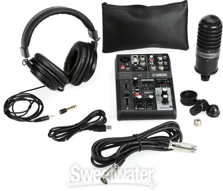 Yamaha AG03Mk2 LSPK USB Loopback Livestreaming Kit - Black