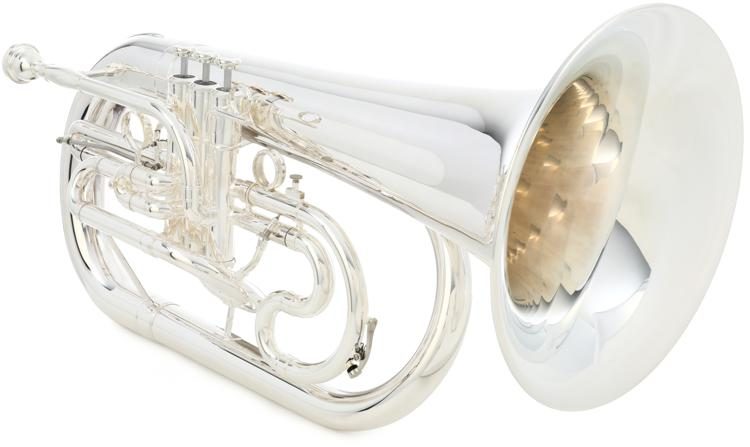 Jupiter JEP1101MS 3-valve Professional Marching Euphonium - Silver-plated