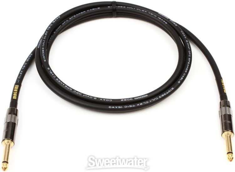 Mogami Gold Speaker Cable 1/4 inch TS to 1/4 inch - 6 foot | Sweetwater