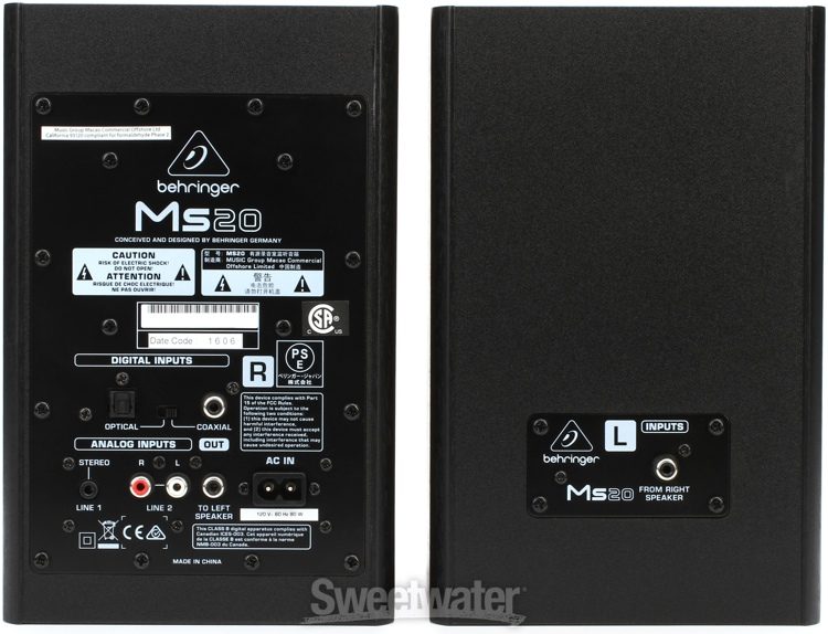Vermelding procedure Perseus Behringer MS20 3.6" Powered Monitor System with SPDIF | Sweetwater