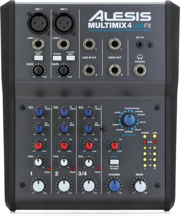 alesis multimix 4 usb fx 4 channel mixer