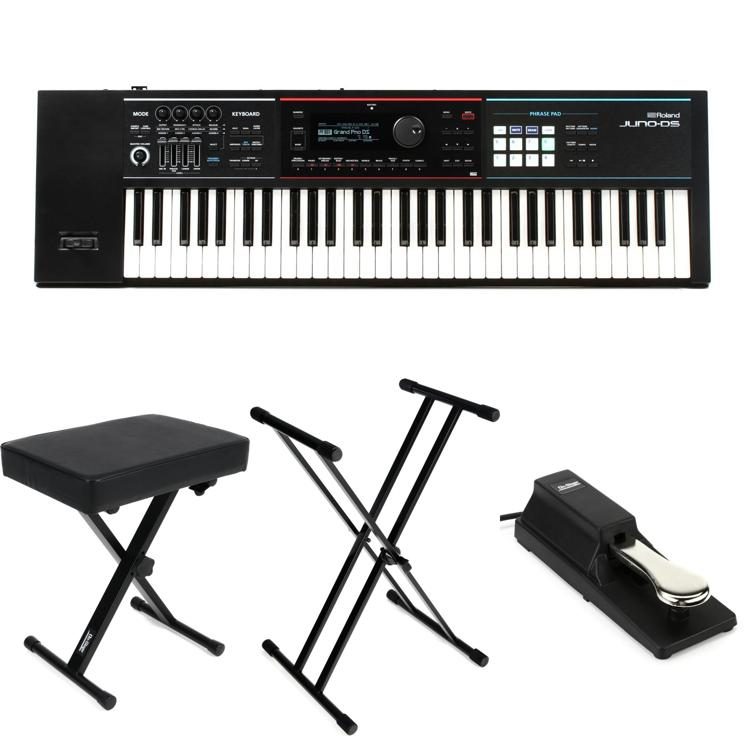 Wide range Substantial End table Roland JUNO-DS61 Essential Keyboard Bundle | Sweetwater