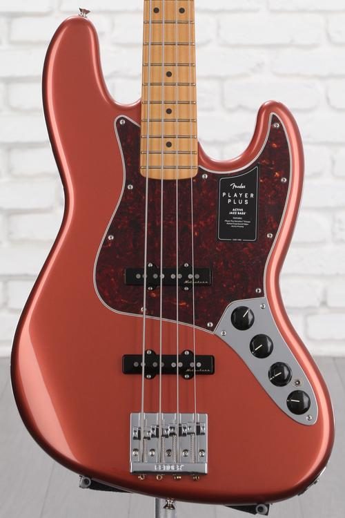 Fender Player Plus Active Jazz Bass - Aged Candy Apple Red with Maple  Fingerboard