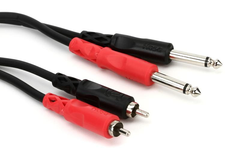 3.3 Hosa CPP-201 Dual 1/4 inch TS to Dual 1/4 inch TS Stereo Interconnect Cable 